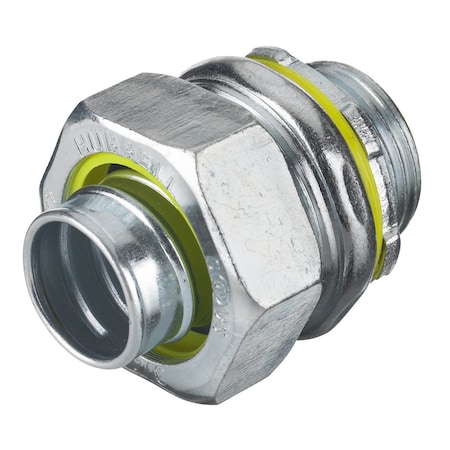 HUBBELL WIRING DEVICE-KELLEMS Kellems Wire Management, Liquidtight System, Straight Male Liquid Tight Connector, 3/4", Steel, Non-Insulated H075